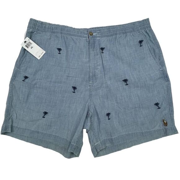 New POLO Ralph Lauren Men US XXL Denim Shorts Casual Rubber Band Beach - Picture 1 of 8